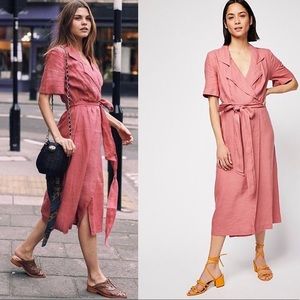 Free people Klara linen wrap Dress